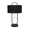 thumbnail image 1 of DecMode 20" Oval Shaped Black Accent Lamp with Black Linen Shade, 1 of 11