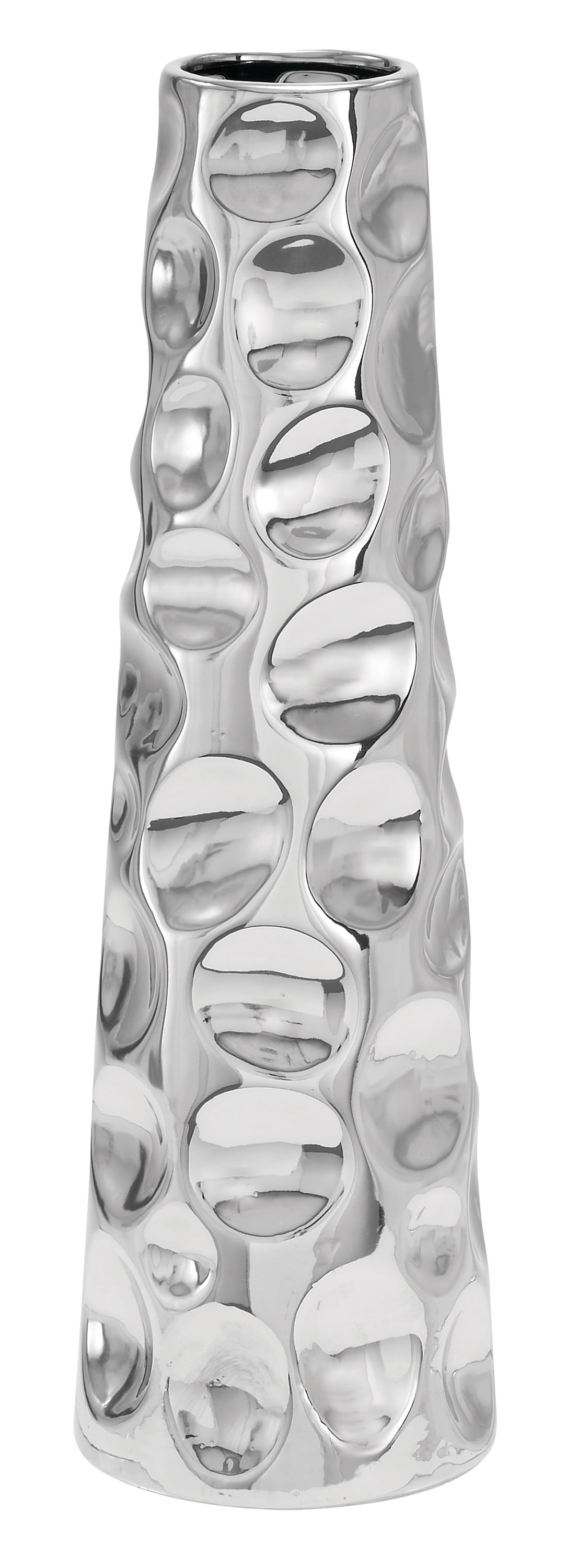 Elegant Silver Ceramic Floral Bouquet Vase 6" x 20"