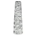 thumbnail image 1 of DecMode Silver Ceramic Cone Decorative Vase with Concaved Bubble Texture, 6" x 6" x 20", 1 of 11