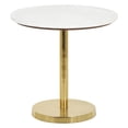 thumbnail image 1 of DecMode 20" x 19" Gold Metal Pedestal Geometric Accent Table with White Marble Tabletop, 1-Piece, 1 of 9