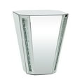 thumbnail image 1 of DecMode 20" x 24" Silver Glass Mirrored Geometric Accent Table, 1-Piece, 1 of 9