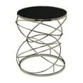 thumbnail image 1 of DecMode 20" x 24" Silver Marble Open Ring Accent Table with Black Marble Top, 1-Piece, 1 of 7
