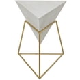 thumbnail image 1 of DecMode 20" x 24" White Wood Inverted Pyramid Geometric Accent Table with Gold Metal Stand, 1-Piece, 1 of 11
