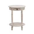 thumbnail image 1 of DecMode 20" x 27" Light Brown Wood Whitewashed Oval 1 Drawer Accent Table, 1-Piece, 1 of 14