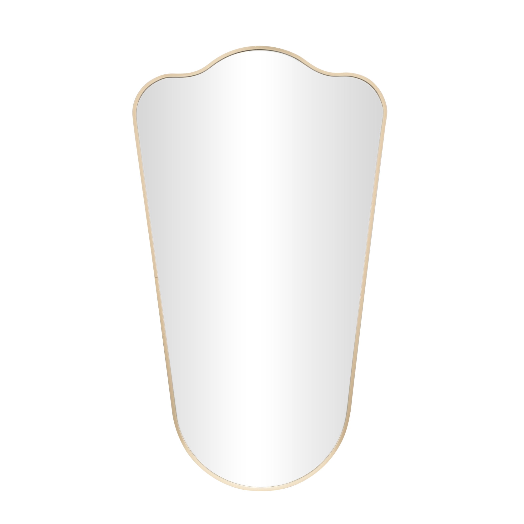 DecMode 20" x 35" Gold Arched Wall Mirror with Thin Frame