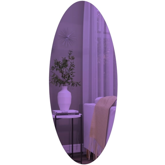 DecMode 20" x 47" Purple Oval Wall Mirror