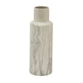 thumbnail image 1 of DecMode 21" Faux Marble White Ceramic Vase, 1 of 8