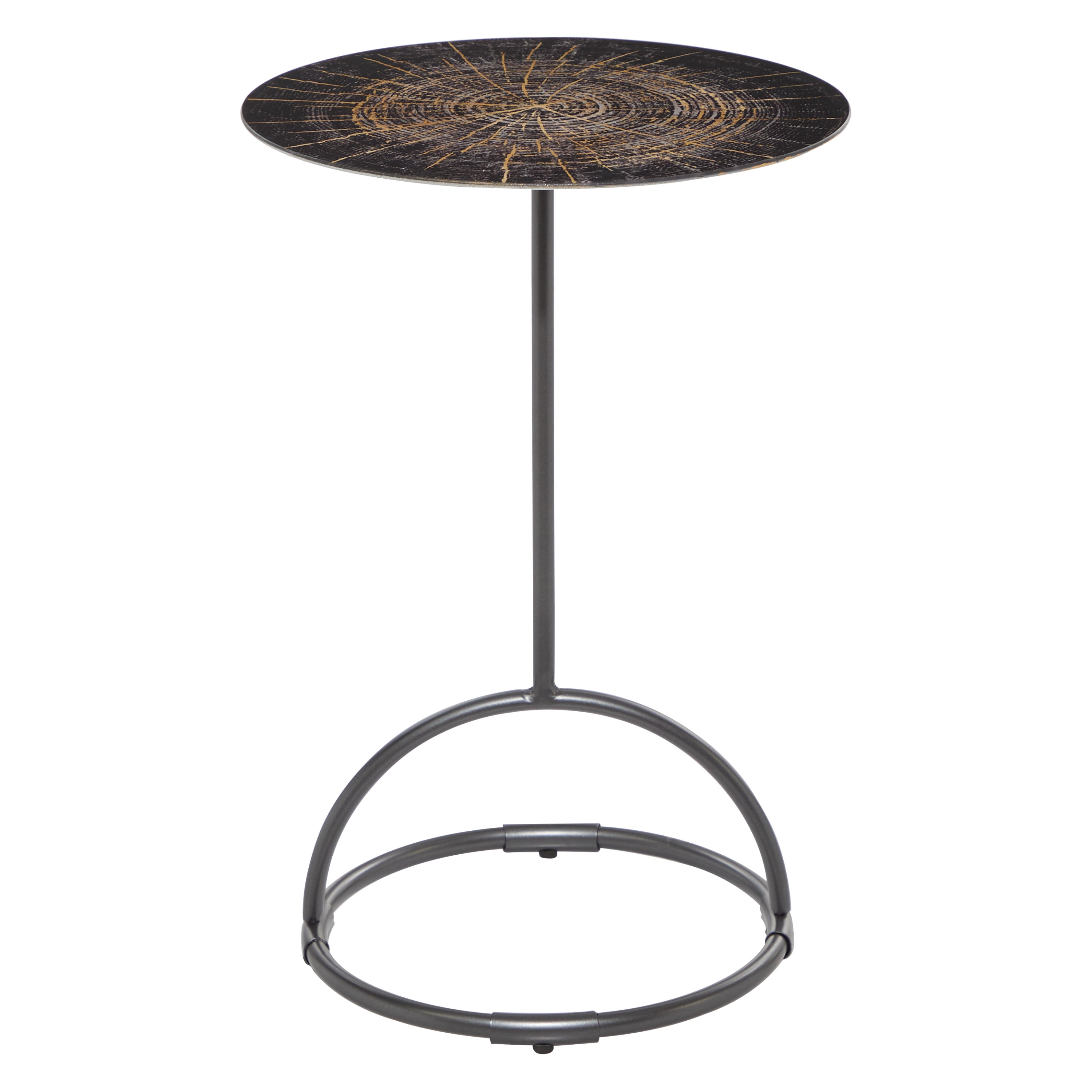 DecMode 21" x 14" Black Metal Contemporary Accent Table