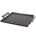 thumbnail image 1 of DecMode 21" x 18" Black Aluminum Metal Square Tray with Handles, 1-Piece, 1 of 9
