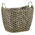 thumbnail image 1 of DecMode 21" x 18" Brown Seagrass Handmade Storage Basket with Metal Handles, 1-Piece, 1 of 13