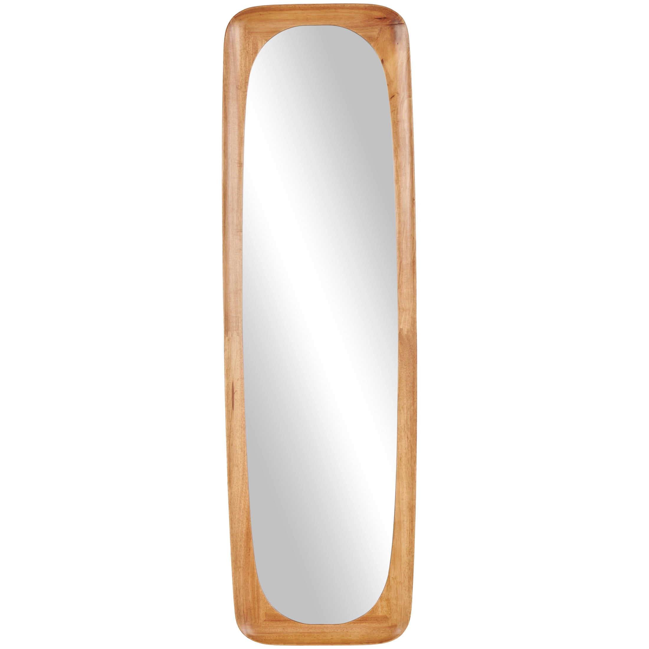 DecMode 21" x 71" Brown Oval Wall Mirror