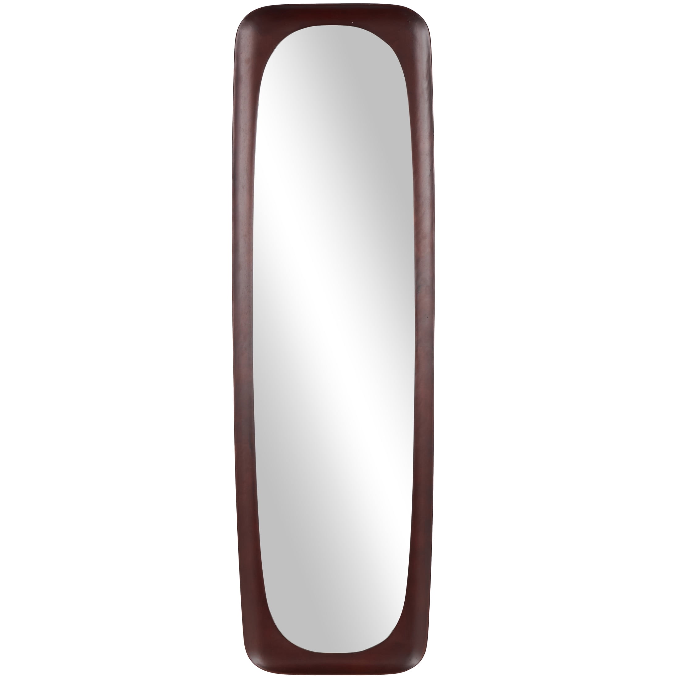 DecMode 21" x 71" Dark Brown Oval Wall Mirror