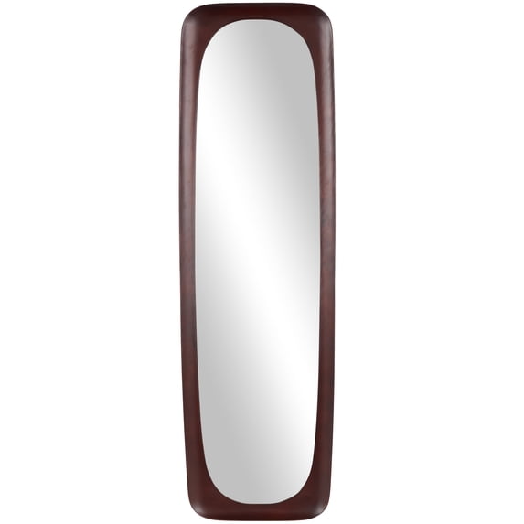 DecMode 21" x 71" Dark Brown Oval Wall Mirror