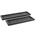 thumbnail image 1 of DecMode 22", 18"W Black Marble Slim Textured Tray, 2-Pieces, 1 of 9