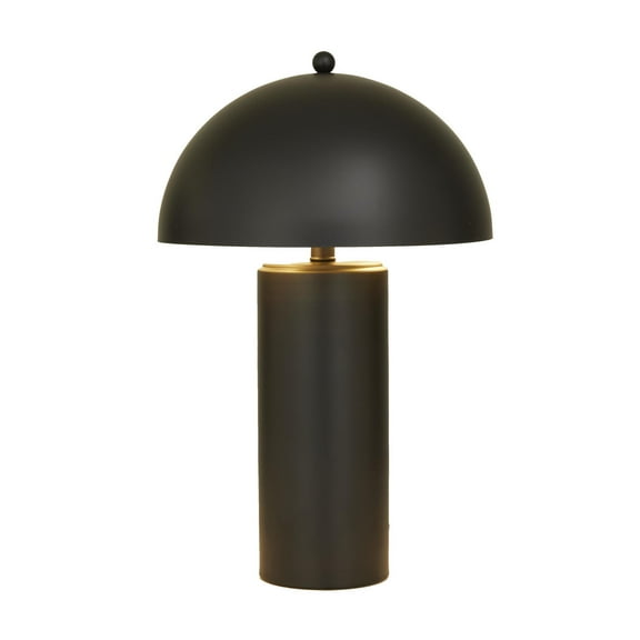 DecMode 22" Black Accent Lamp with Black Metal Shade