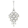 thumbnail image 1 of DecMode 22" Black Metal Teardrop Windchime with Bells and Chain Ring Hanger, 1 of 6