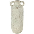 thumbnail image 1 of DecMode 22" Antique Textured Amphora Cream Magnesium Oxide Vase with 2 Small Handles, 1 of 9