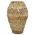 thumbnail image 1 of DecMode 22" Handmade Woven Brown Plastic Rattan Vase, 1 of 7
