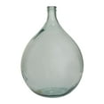 thumbnail image 1 of DecMode 22" Handmade Spanish Bottle Neck Light Blue Recycled Glass Vase, 1 of 12