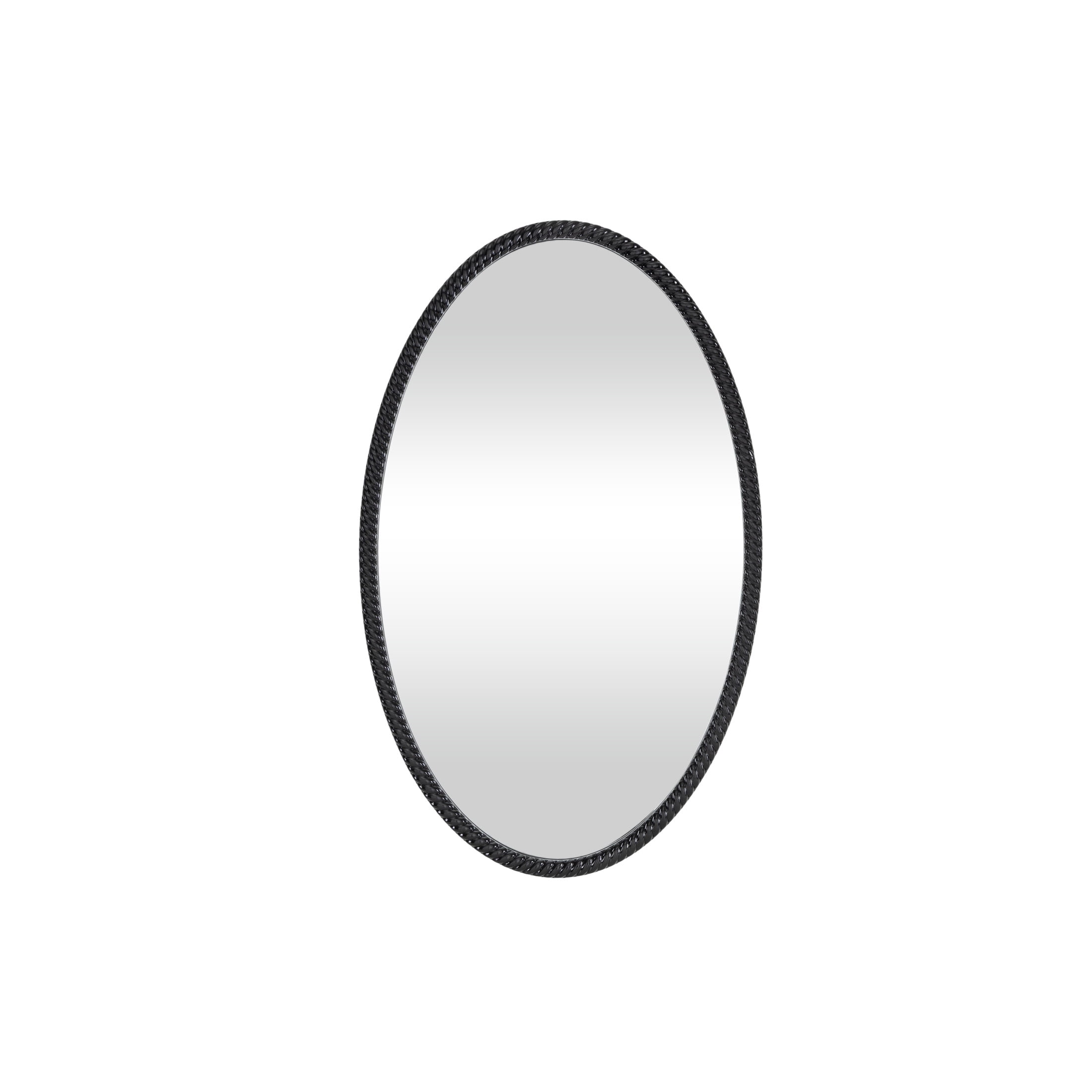 DecMode 22" x 36" Black Beaded Wall Mirror