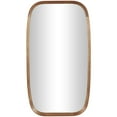 thumbnail image 1 of DecMode 22" x 40" Brown Wall Mirror with Natural Wood Grain and Rounded Edges, 1 of 10