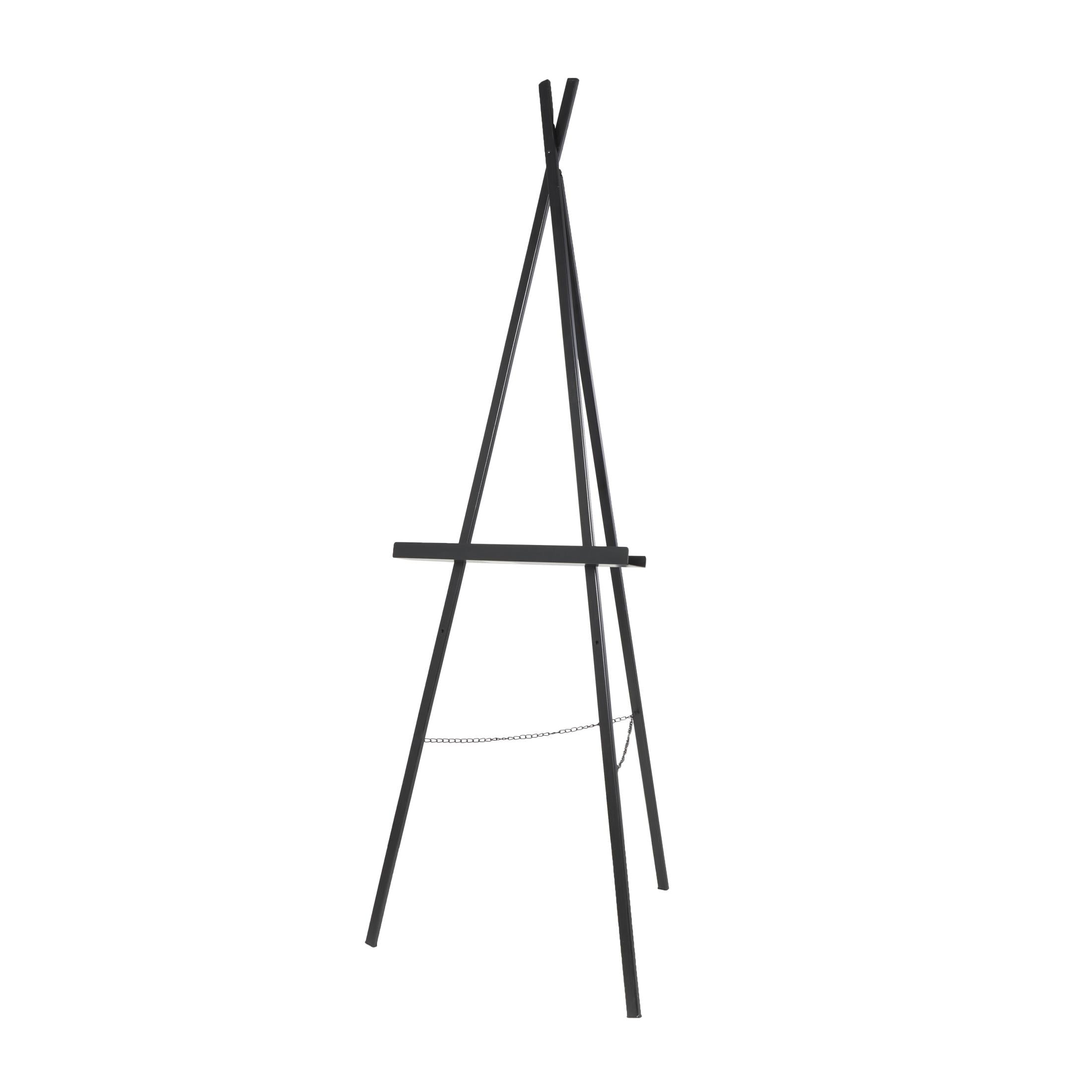 DecMode 22" x 67" Black Metal Tall Adjustable Floor 2 Tier Easel, 1-Piece