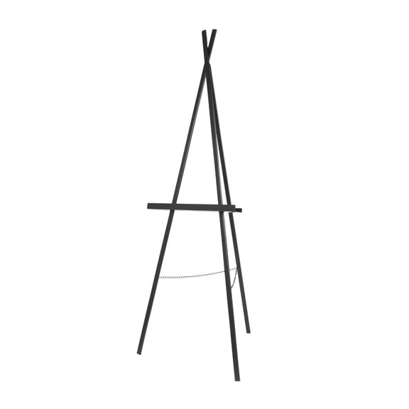 DecMode 22" x 67" Black Metal Tall Adjustable Floor 2 Tier Easel, 1-Piece