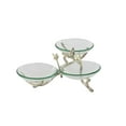 thumbnail image 1 of DecMode 22" x 9" Clear Tempered Glass Bird Serving Bowl with Silver Metal Base, 1-Piece, 1 of 7
