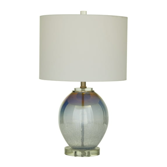 DecMode 23" Blue Table Lamp with White Linen Shade (2 Count)
