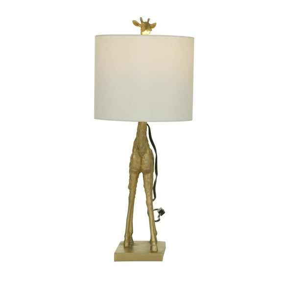 DecMode 23"  Giraffe Gold Table Lamp with White Microfiber Shade