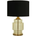 thumbnail image 1 of DecMode 23" Transparent Base Gold Table Lamp with Black Velvet Shade, 1 of 7