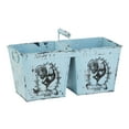 thumbnail image 1 of DecMode 23" x 11" Light Blue Metal Vintage Planter, 1 - Piece, 1 of 7