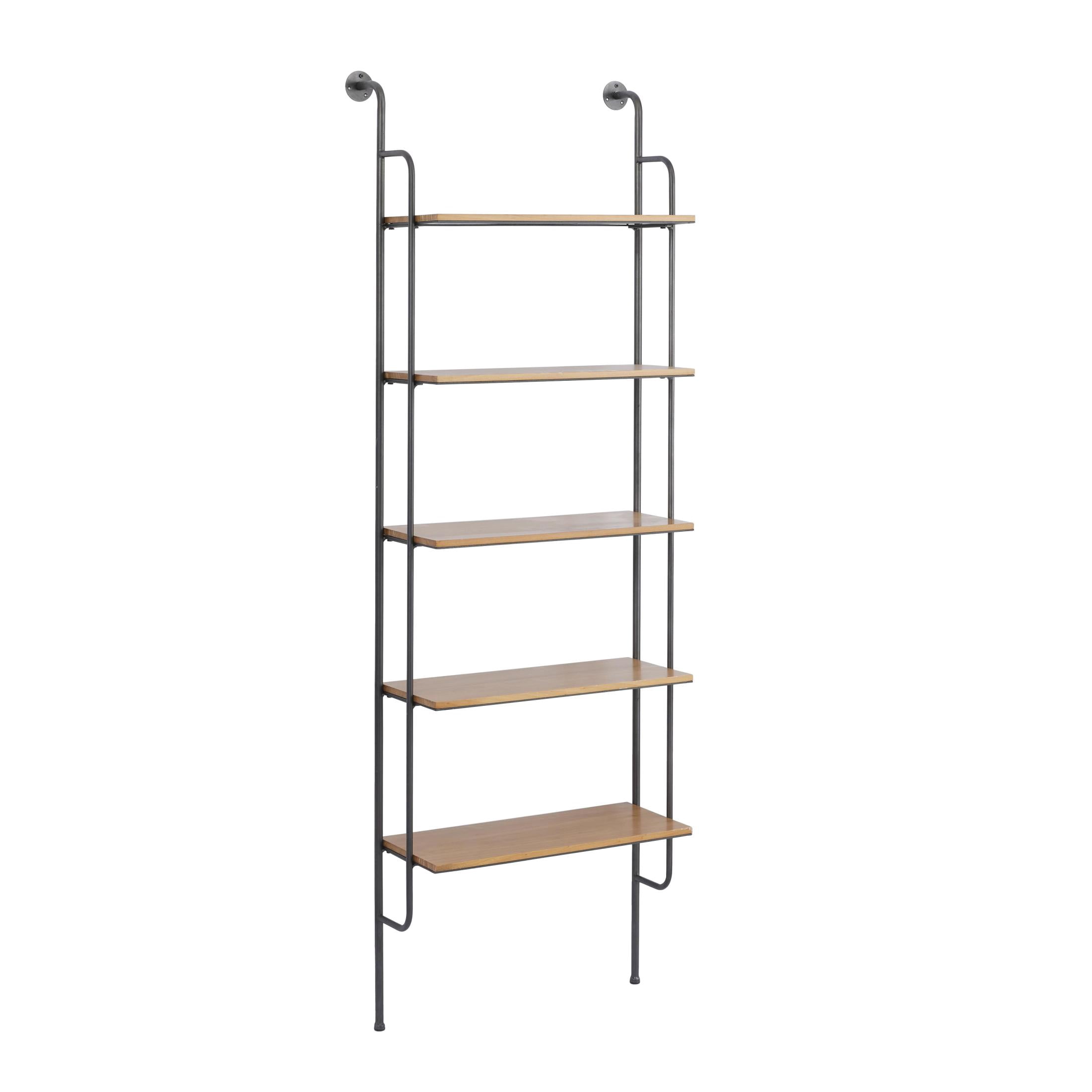 DecMode 23" x 12" 5-Tier Brown Wall Shelf