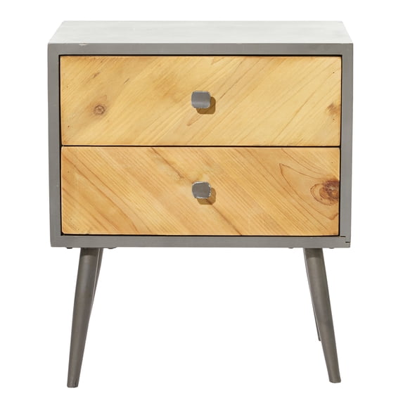 DecMode 23" x 19" Grey Wood Modern Cabinet