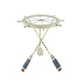 thumbnail image 1 of DecMode 23" x 24" White Metal Top Ship Wheel Accent Table with Oar Shaped Legs, 1-Piece, 1 of 13