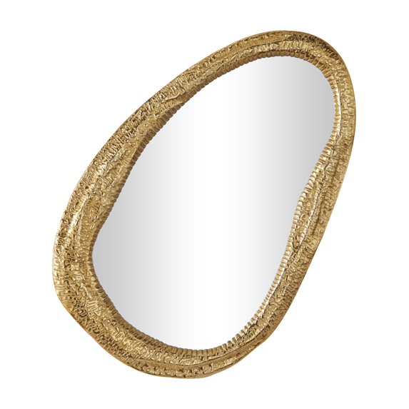 DecMode 23" x 35" Gold Abstract Wall Mirror