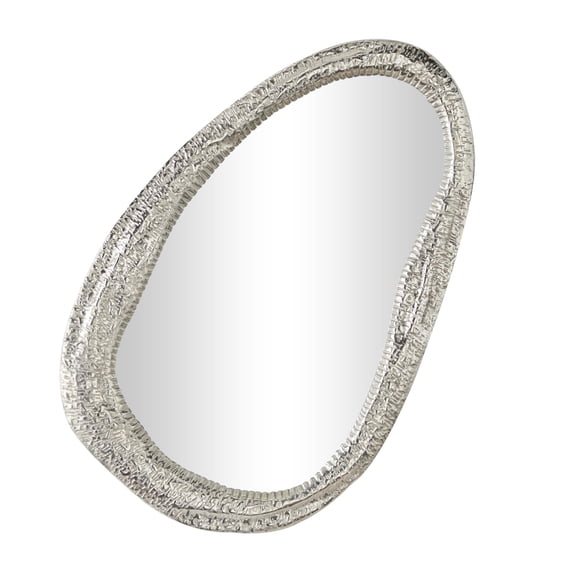 DecMode 23" x 35" Silver Abstract Wall Mirror