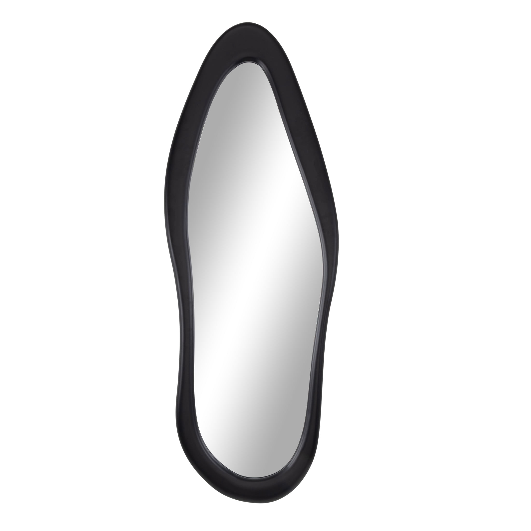 DecMode 23" x 63" Black Wavy Abstract Wall Mirror
