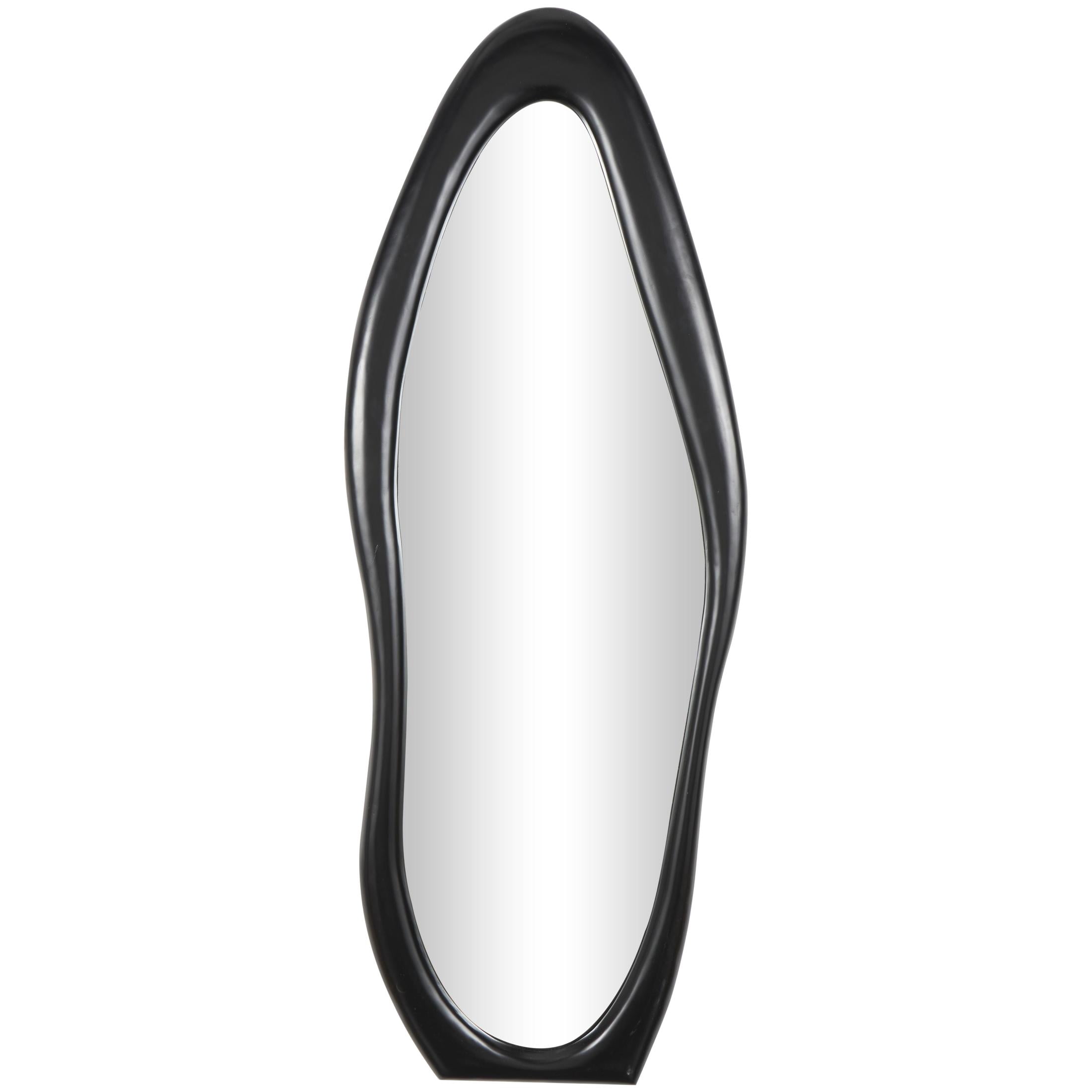 Free Shipping DecMode 23 X 63 Black Abstract Wavy Wall Mirror Free shipping decmode 23 x 63 black abstract wavy wall mirror