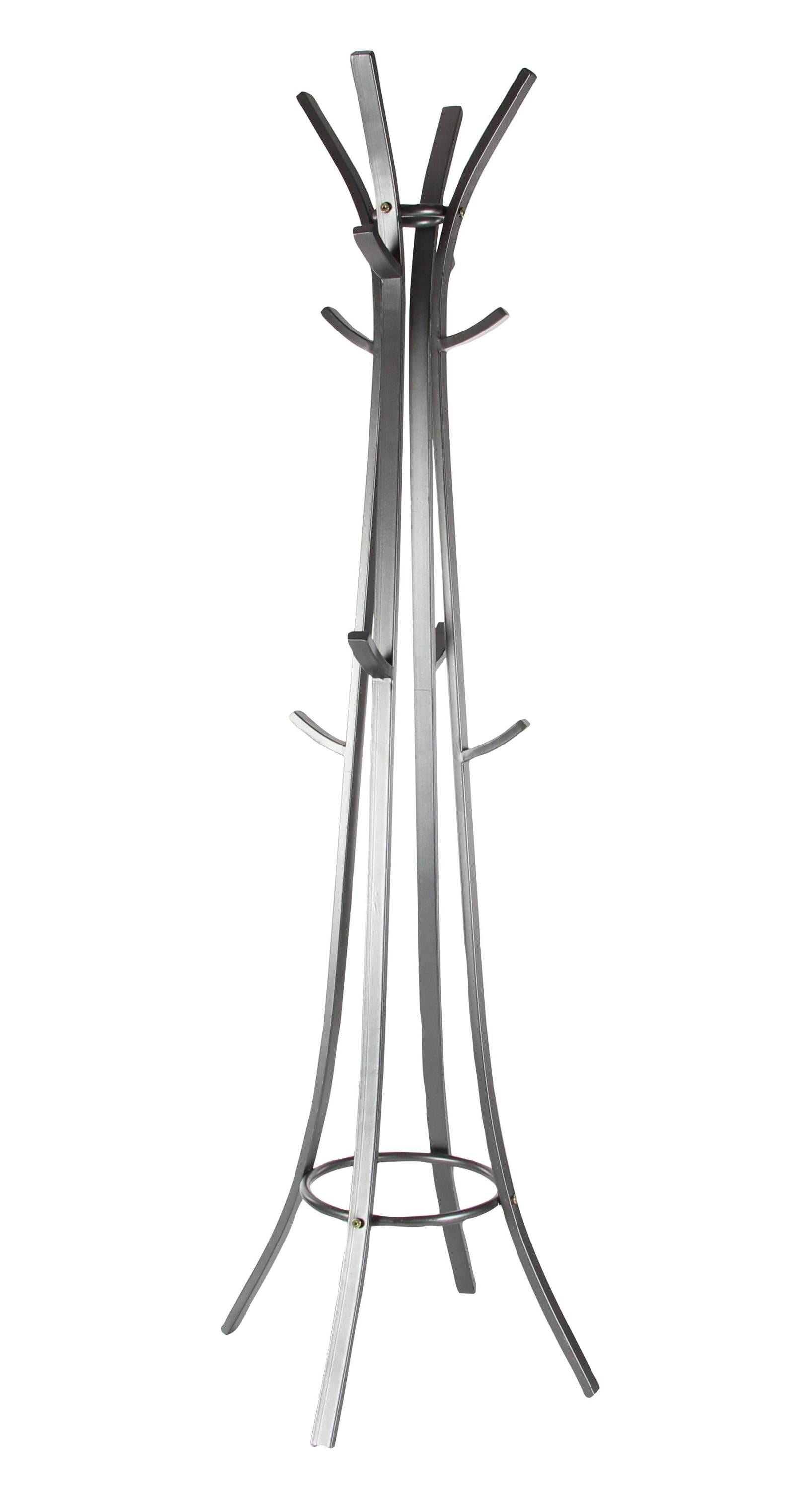 Dark Gray Metal Coat Rack with Umbrella Stand