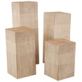 thumbnail image 1 of DecMode 24", 18", 36", 30"H Brown Wood Pillar Style Pedestal Table with Various Sizes, 4-Pieces, 1 of 9