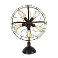 thumbnail image 1 of DecMode 24" 5 Light Vintage Fan Bronze Accent Lamp with Black Metal Shade, 1 of 15
