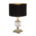 thumbnail image 1 of DecMode 24" Black Table Lamp with Black Fabric Shade, 1 of 15