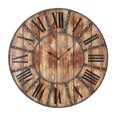 thumbnail image 1 of DecMode 24" Brown Wood Wall Clock, 1 of 8