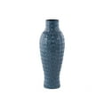 thumbnail image 1 of DecMode 24" Dimensional Textured Dark Blue Metal Vase with Wavy Pattern, 1 of 9