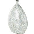 DecMode 24" Floral Handmade Large Mosaic Blue Mother of Pearl Shell