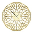 thumbnail image 1 of DecMode 24" Gold Aluminum Geometric Wall Clock with Cut Out Design, 1 of 8