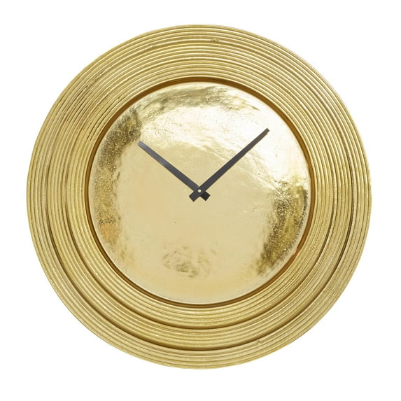 DecMode 24" Gold Aluminum Metal Wall Clock