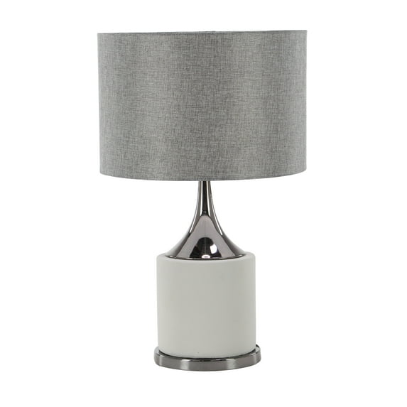 DecMode 24" Gray Table Lamp with Gray Linen Shade