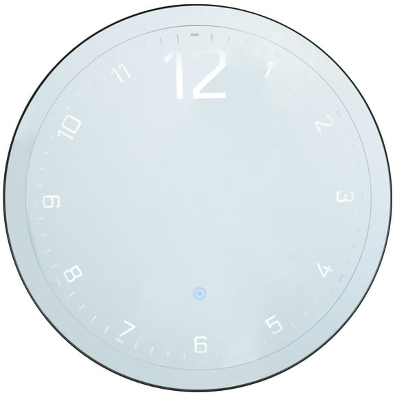 DecMode 24" Multi Colored Glass LED Wall Clock with Black Frame